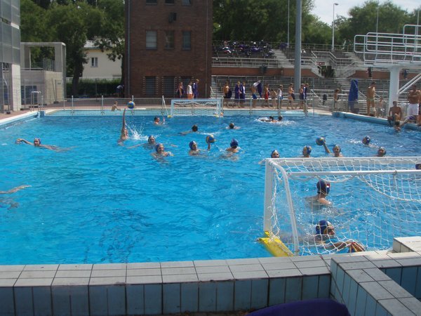 The diving well pool we played beach water polo in.