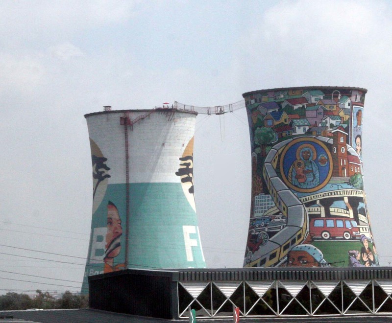 Decorated Cooling Towers In Soweto