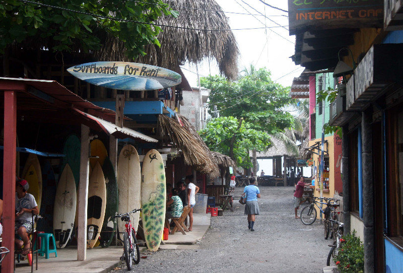 The Main Street In El Tunco