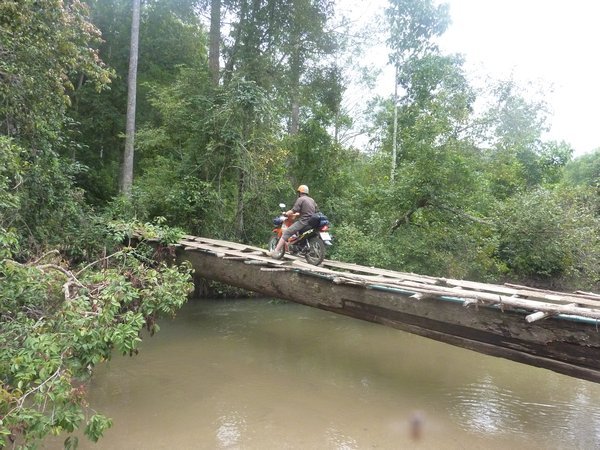 one of many dodgy river crossings