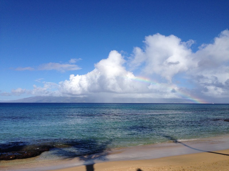 Rainbow and Molokai island