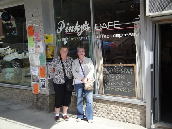 Donna and Ginny outside Pinky's 