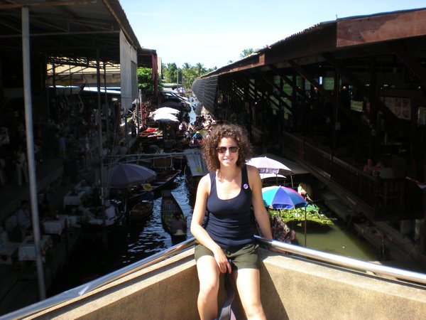 Sarah in front of Floating Market