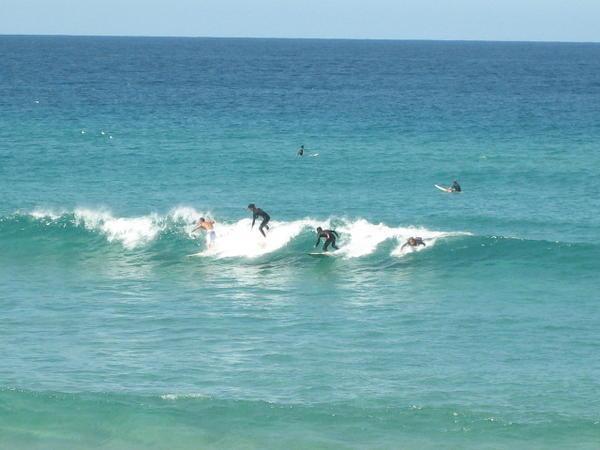 Catching a wave at Bondi