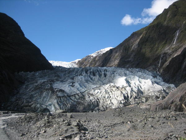 The terminal face of the Franz Josef Glacier