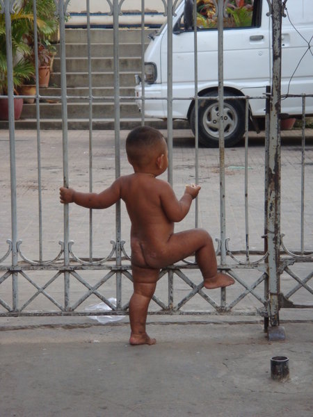 Little gangster boy on the streets of Phnom Penh