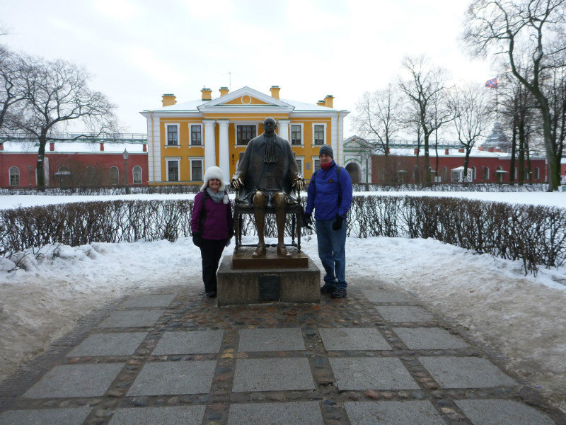 Anna & Dave With statue of Peter The Great