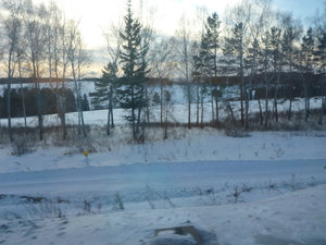 View of Undulating Countryside from the Train