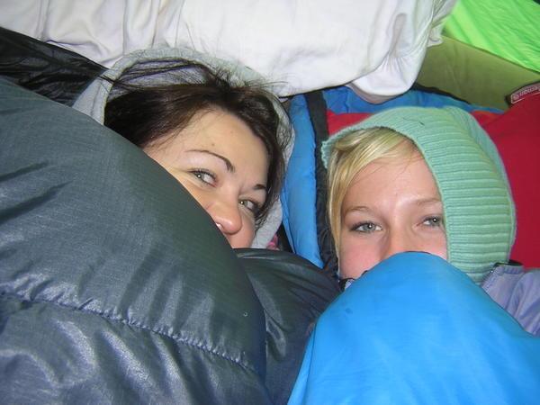 On our Air Mattress.. but freezing cold in the morning!
