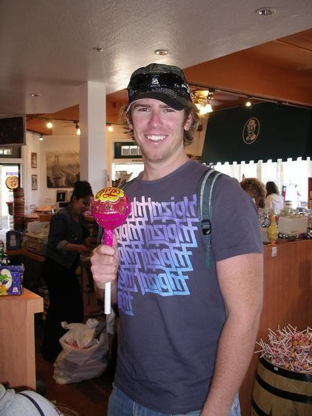 Shane and the world's biggest lollypop