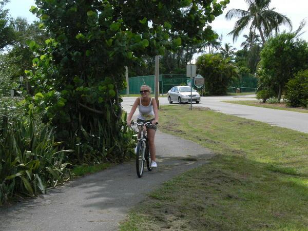 Chris enjoying her afternoon bike ride on Sanibel Island