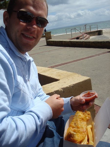 Fish n' Chips on the beach...doesn't get any fresher