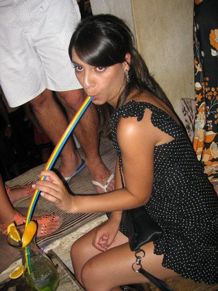 Big straws, big jugs of mojitos and firecrackers - perfect night out really!