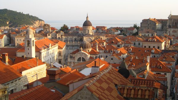 Dubrovnik from the city walls. If you're going to walk the city walls in summer make sure it's late afternoon. We did it at 6pm and we were still dripping by the end!