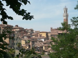 Hillside view of Siena