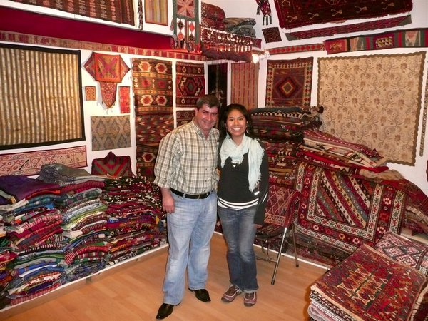 Me and a friend in his carpet shop