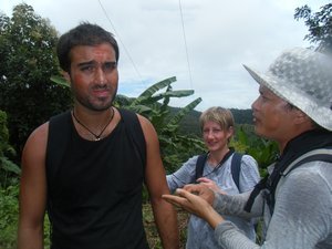 Paulo reluctantly gets some natural insect repelent