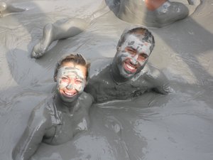 Mud bath in a volcano
