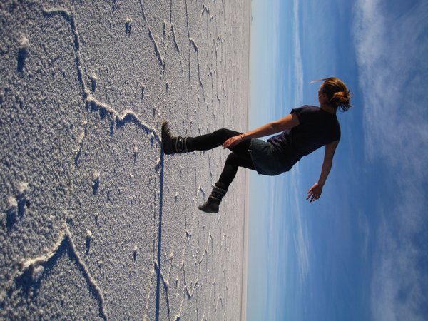 Rocking it out on the salt flats