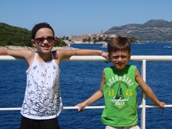 Abbey & Ayden with Korcula in the background