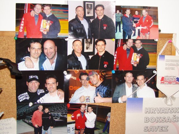 Domagoj's picture board...you might see Van Damme and Silva in the pics among Mr. White...the head of UFC.