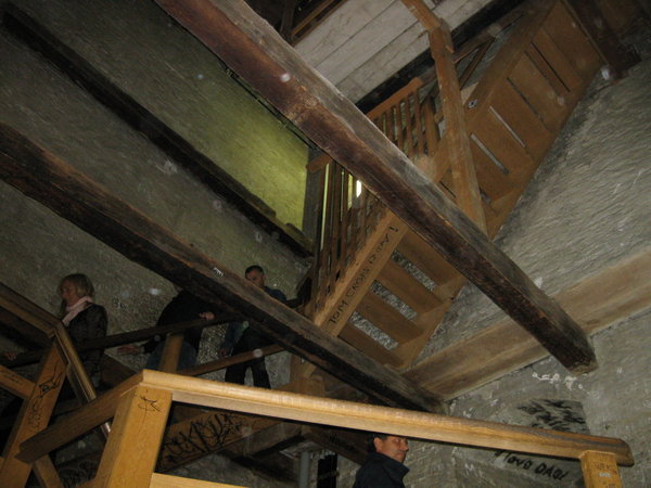 The narrow stairs to the top of the Renaissance Tower