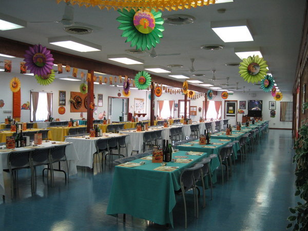 Dining facility all decorated