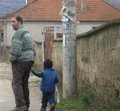 Serbian family walking home