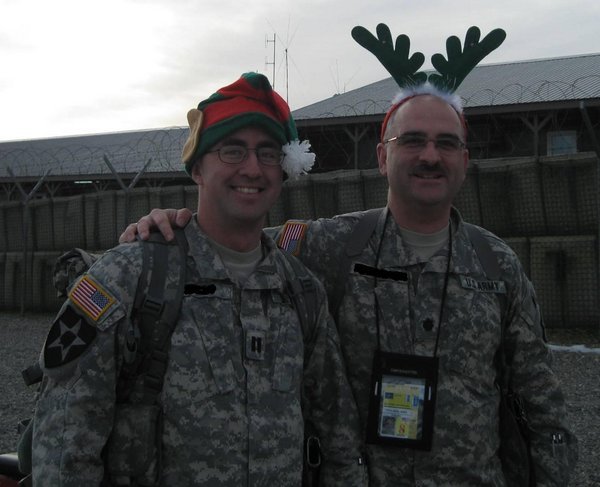 Info Ops and the Battle Captain wait patiently for Santa!