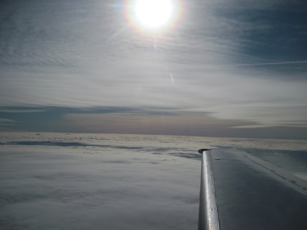 Flying high above the clouds