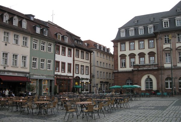 Empty chairs in the town square