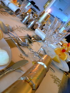 The table is set for New Year's Eve dinner