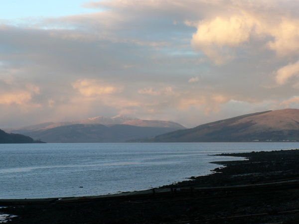 Looking out onto Loch Fyne, Creggans Inn and the village of Strachur on the right