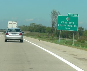 Passing Charlotte on the drive back to Canada