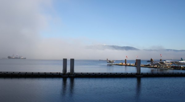 Fog rolling into the bay