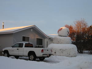 Could this make it into the Guinness Book of Records for Snowmen? 