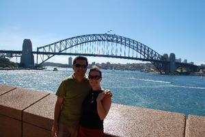Us in front of Sydney's Harbour Bridge