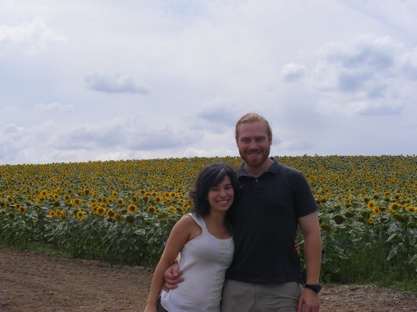 Aurelien and I by the sunflowers