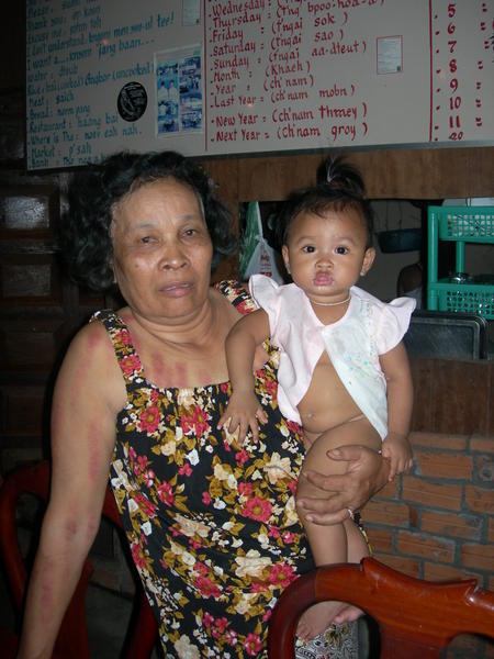 My guesthouse owner and her grand-daughter