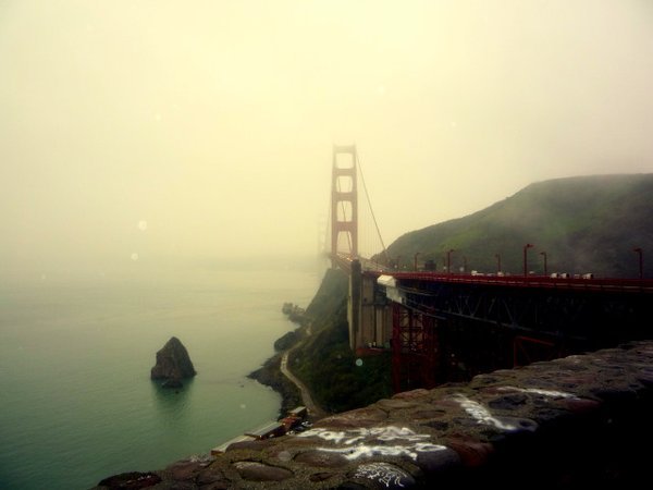 My bridge bathed in fog
