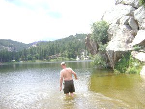 Swimming in Black Hill lake