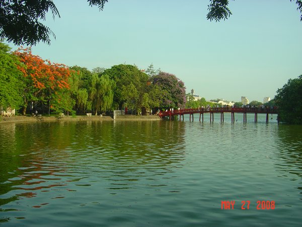 Serene waters of Hoan Kiem Lake