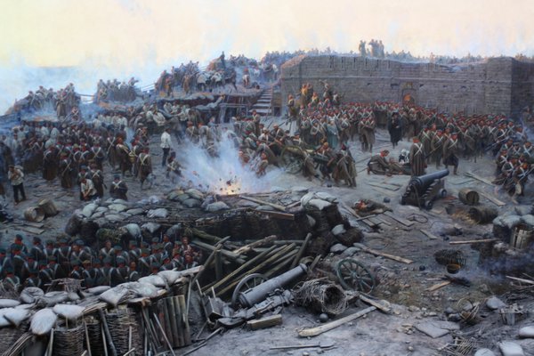 Rundbild der Belagerung Sewastopols waehrend des Krimkriegs 1854/55