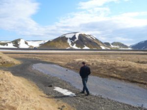 Dan walking Iceland