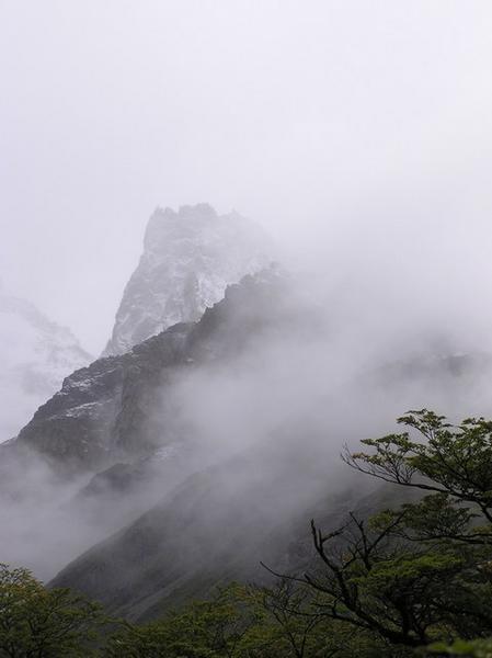Mountain in mist near Cerro Torre