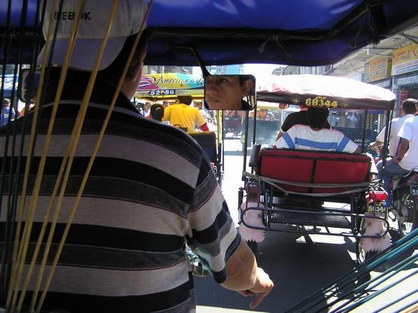 View from the back of a moto taxi