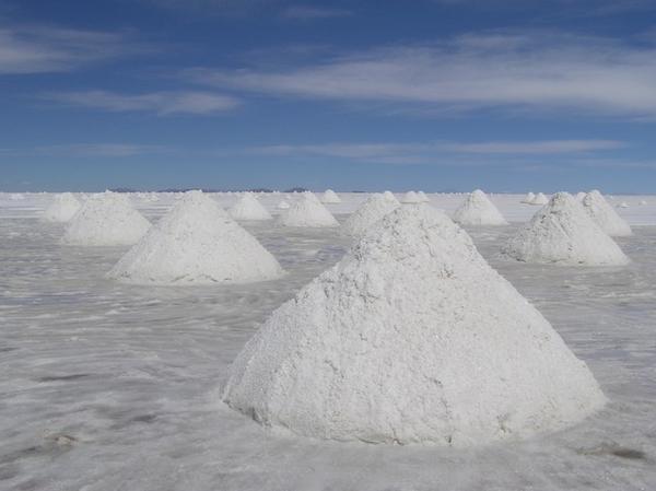 Salt mounds ready for collection