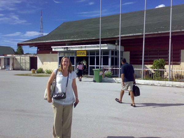 Liz at Bonriki airport