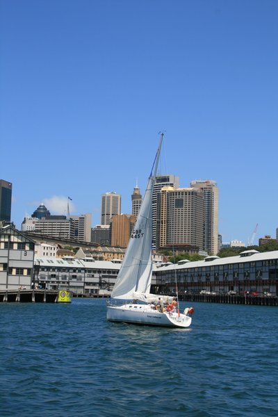 A yacht at the Rocks
