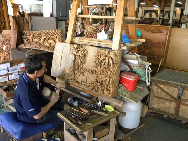The Teak carving was...